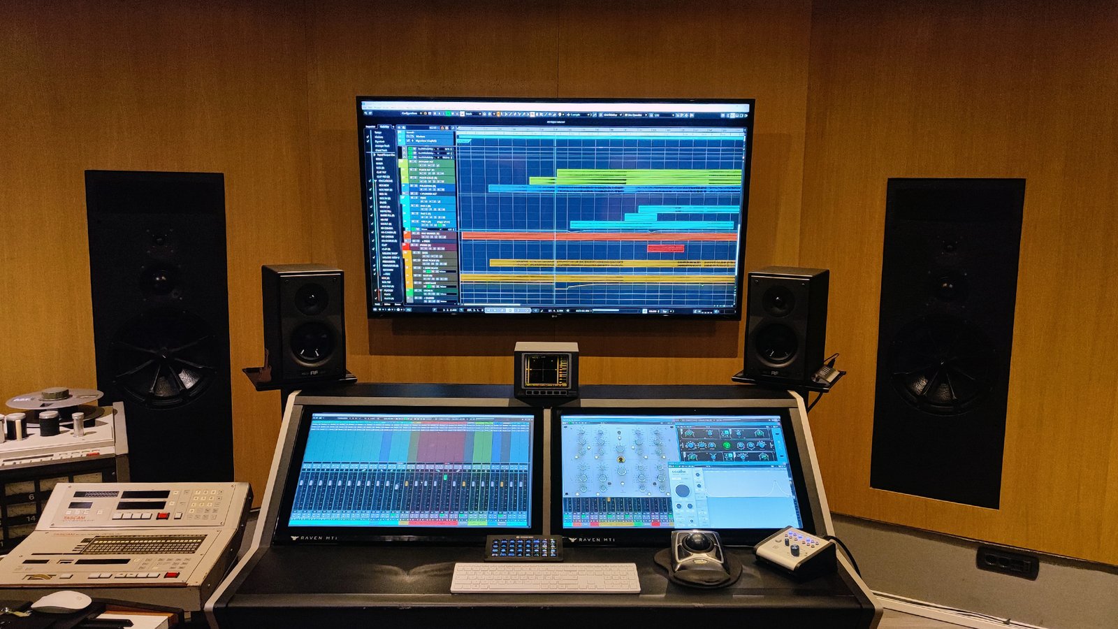 Mixing desk at Virus Recording Studio Siena — control room
