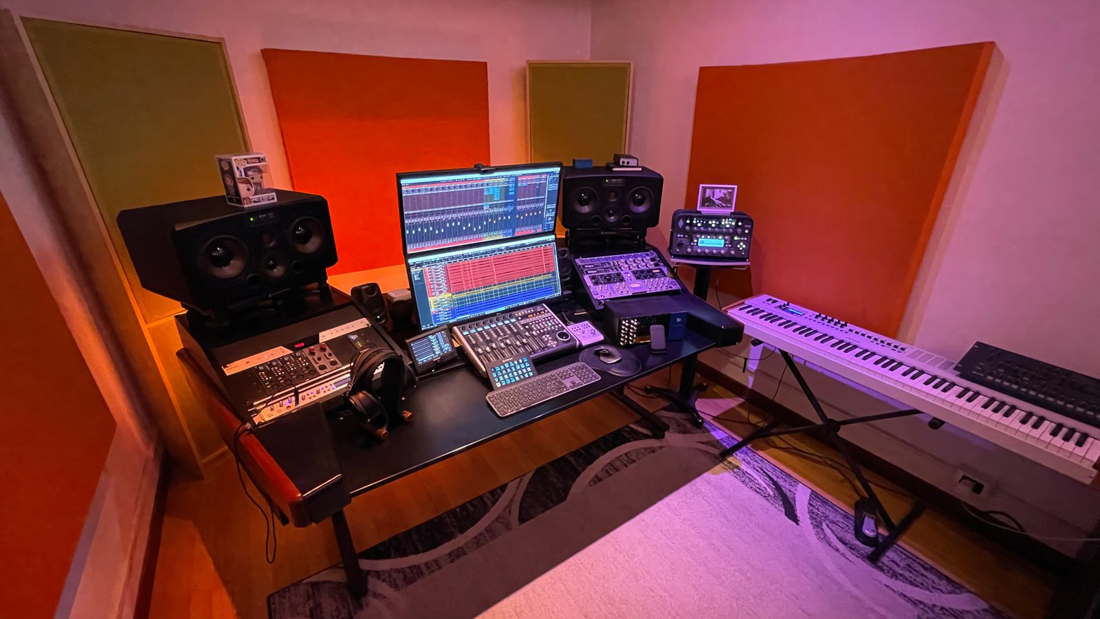 Virus Recording Studio B control room — mixing and mastering Tuscany
