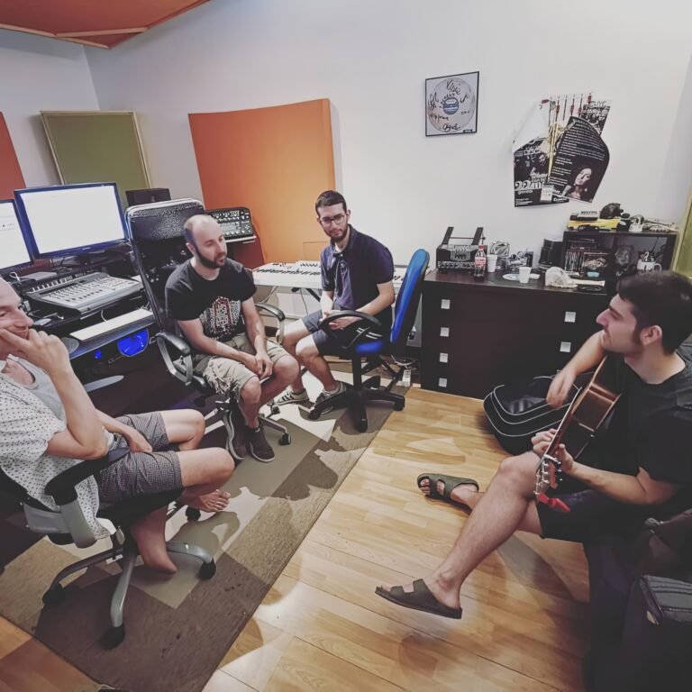 Arrangement session with musicians in Studio B